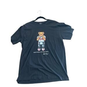TDL Men's Black Brady Bear By The Dirt Label Crew Neck T-Shirt Size Large